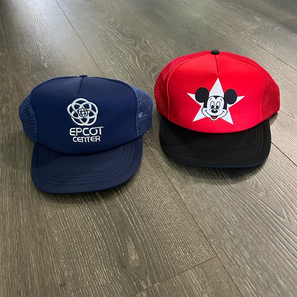 Vintage Disney Snap Back Trucker Hats Like New